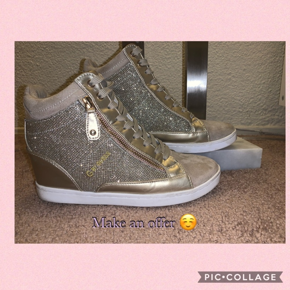 Guess sneakers wedges gold